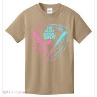 Eat Sleep Baseball Repeat Baseball Life Player Funny Kids T-Shirt thumb 0