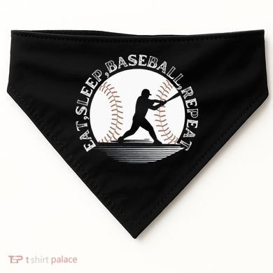 Eat Sleep Baseball Repeat Baseball Player USA-Made Doggie Bandana