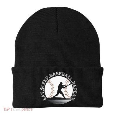 Eat Sleep Baseball Repeat Baseball Player Beanie