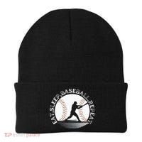 Eat Sleep Baseball Repeat Baseball Player Beanie thumb 0