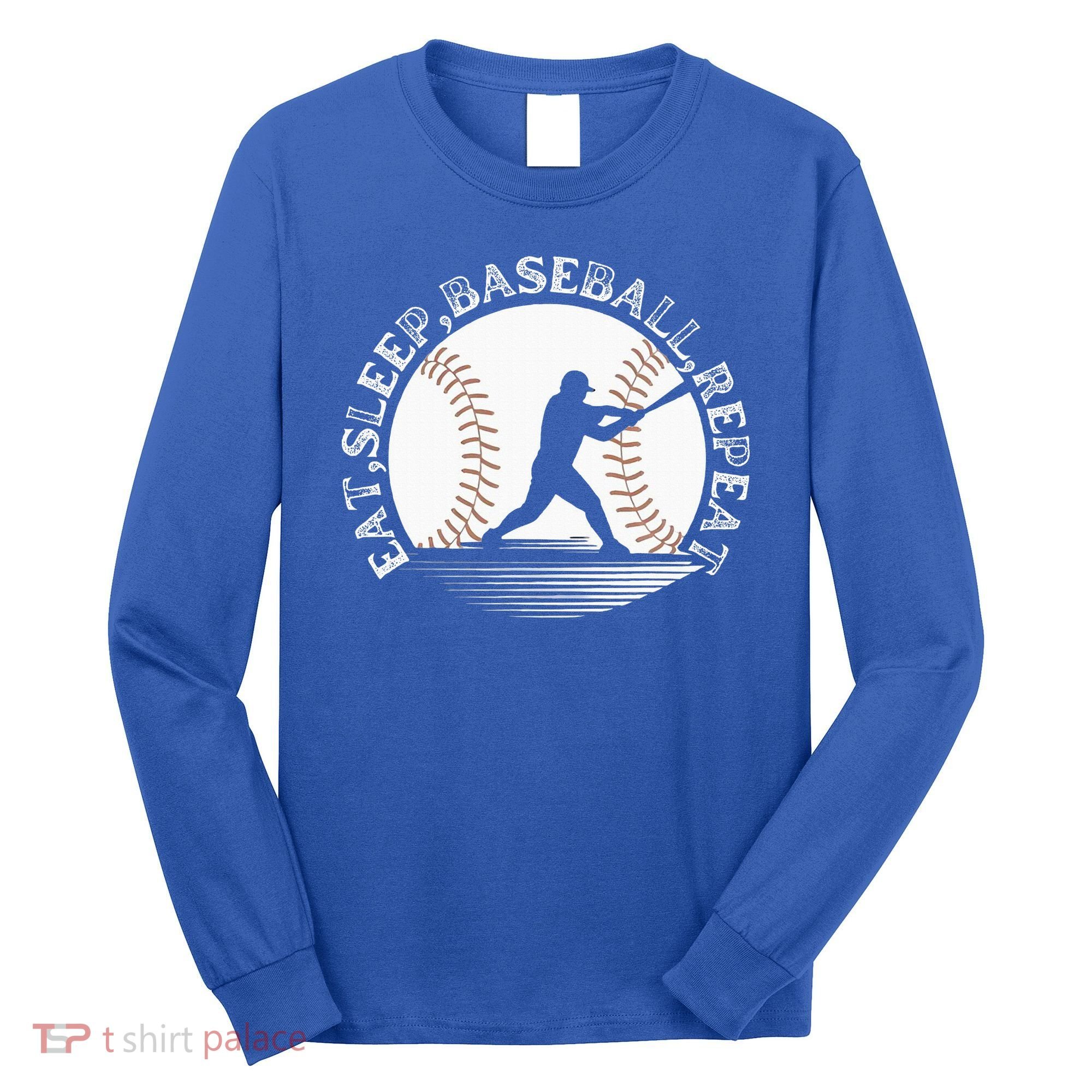 Eat Sleep Baseball Repeat Baseball Player Long Sleeve Shirt