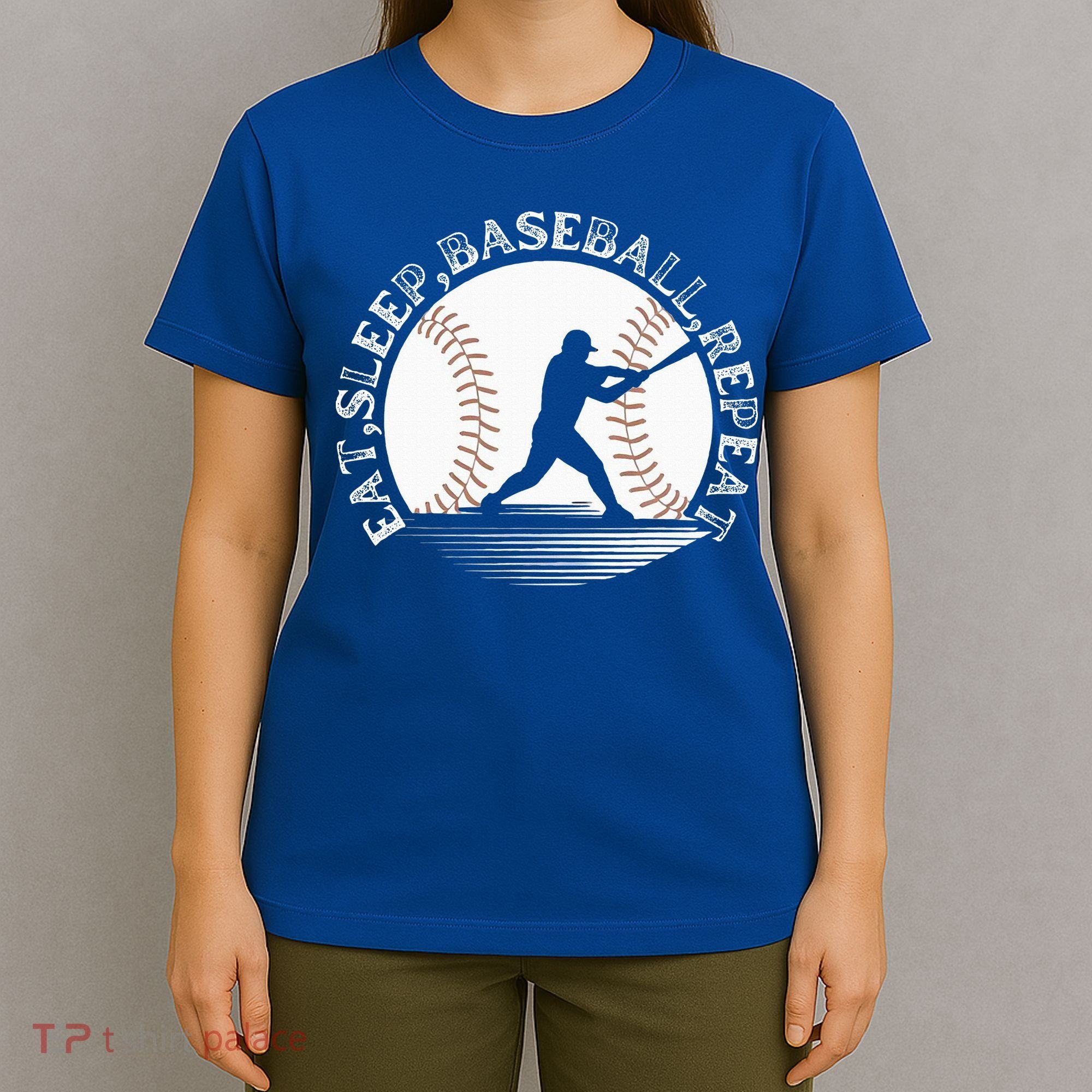 Eat Sleep Baseball Repeat Baseball Player T-Shirt