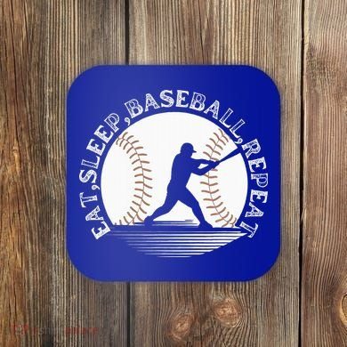 Eat Sleep Baseball Repeat Baseball Player Coaster