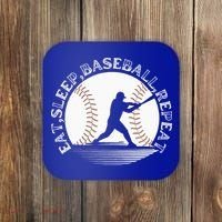 Eat Sleep Baseball Repeat Baseball Player Coaster thumb 0