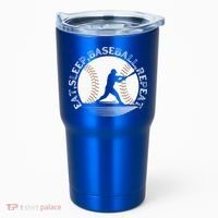 Eat Sleep Baseball Repeat Baseball Player Tumbler thumb 0