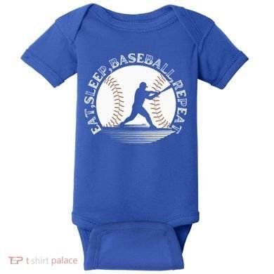Eat Sleep Baseball Repeat Baseball Player Baby Bodysuit