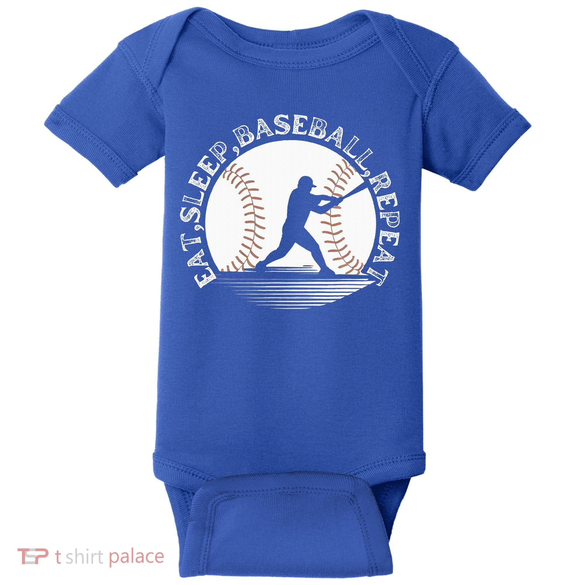 Eat Sleep Baseball Repeat Baseball Player Baby Bodysuit