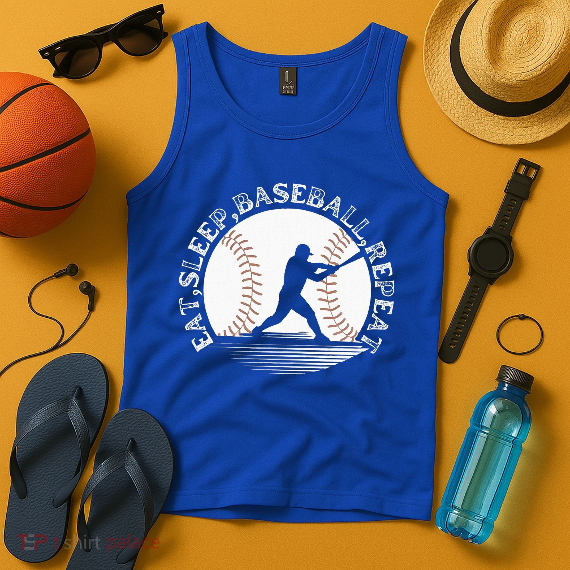 Eat Sleep Baseball Repeat Baseball Player Tank Top