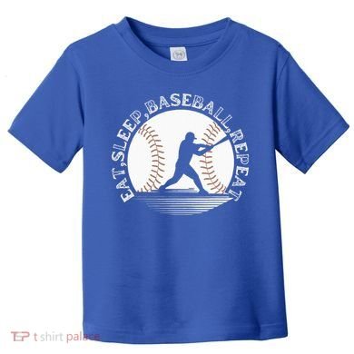 Eat Sleep Baseball Repeat Baseball Player Toddler T-Shirt