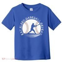 Eat Sleep Baseball Repeat Baseball Player Toddler T-Shirt thumb 0