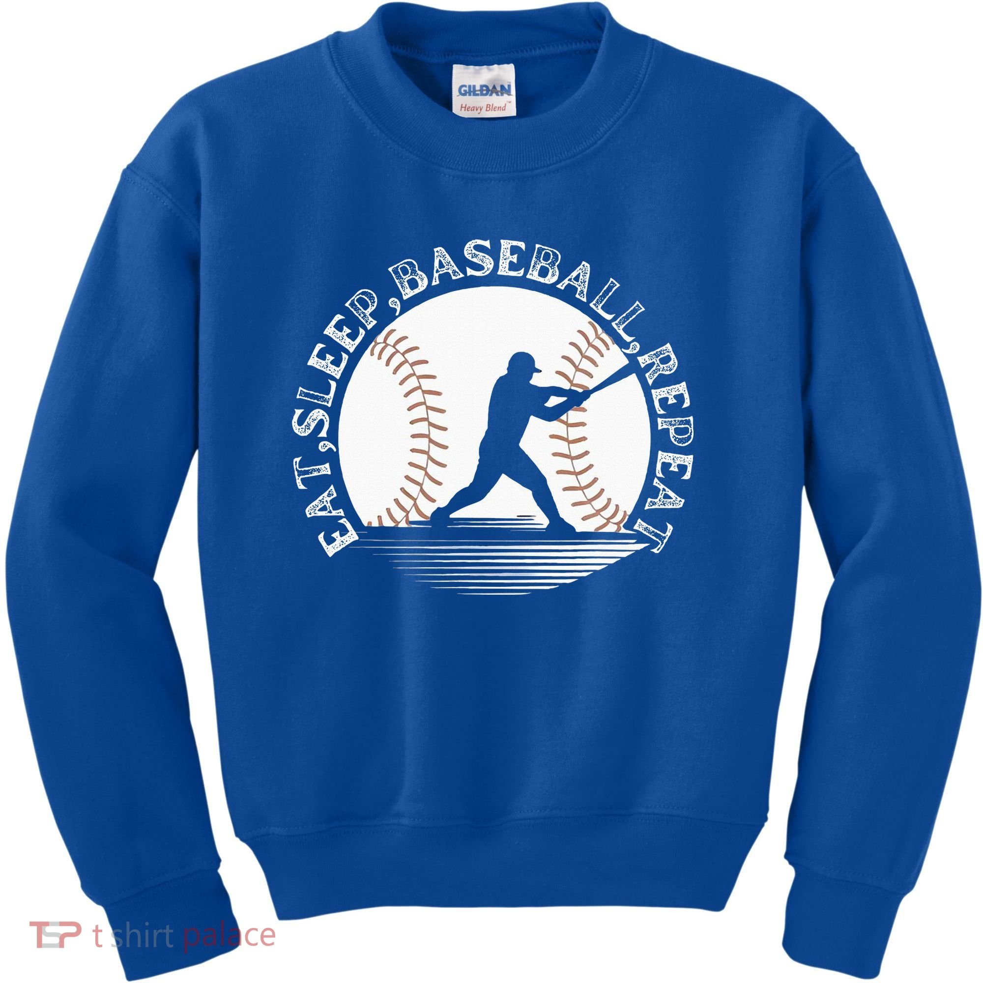Eat Sleep Baseball Repeat Baseball Player Kids Sweatshirt