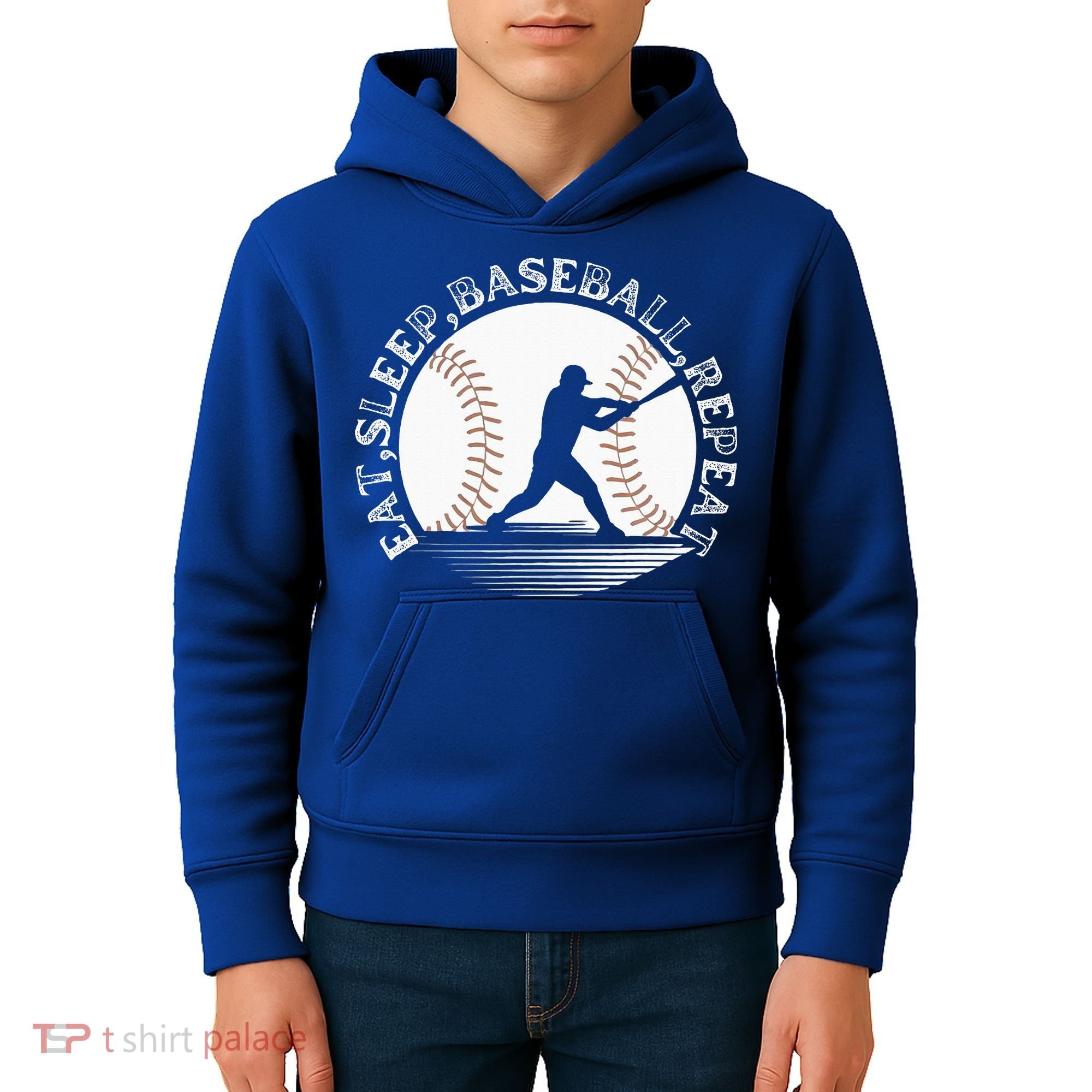 Eat Sleep Baseball Repeat Baseball Player Kids Hoodie