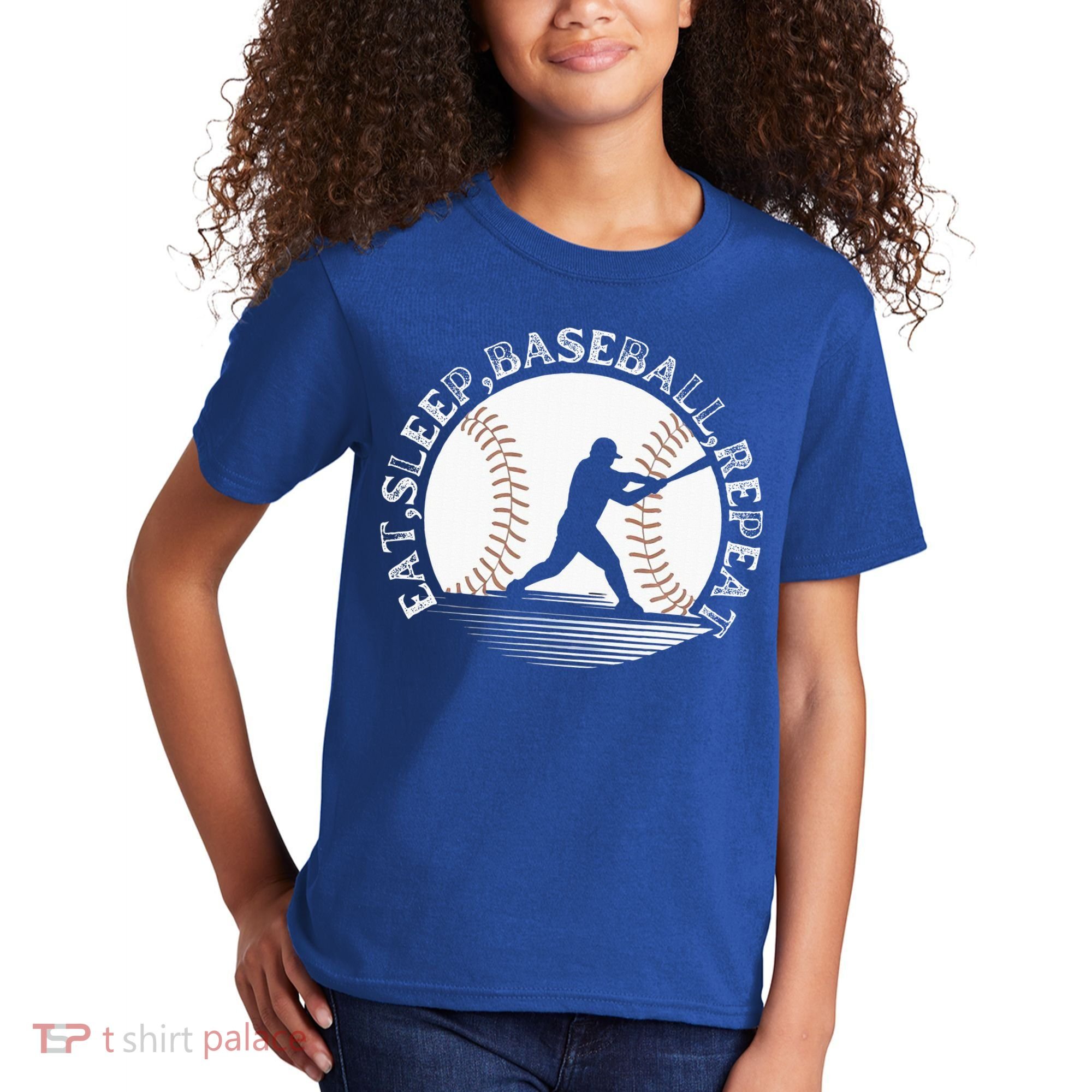 Eat Sleep Baseball Repeat Baseball Player Kids T-Shirt