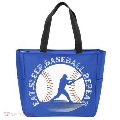 Eat Sleep Baseball Repeat Baseball Player Tote Bag