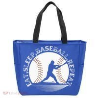 Eat Sleep Baseball Repeat Baseball Player Tote Bag thumb 0