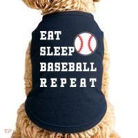 Eat Sleep Baseball Repeat Doggie Tank thumb 0