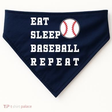 Eat Sleep Baseball Repeat USA-Made Doggie Bandana