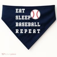 Eat Sleep Baseball Repeat USA-Made Doggie Bandana thumb 0