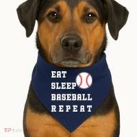 Eat Sleep Baseball Repeat USA-Made Doggie Bandana thumb 1