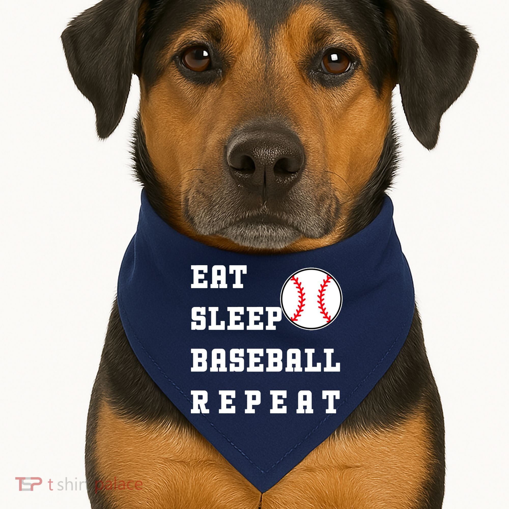 Eat Sleep Baseball Repeat USA-Made Doggie Bandana