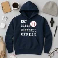 Eat Sleep Baseball Repeat Hoodie thumb 3