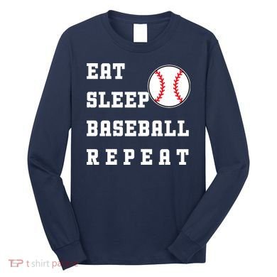 Eat Sleep Baseball Repeat Long Sleeve Shirt