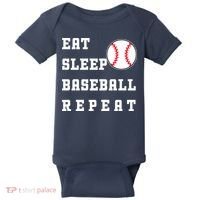 Eat Sleep Baseball Repeat Baby Bodysuit thumb 0