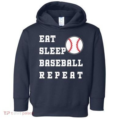 Eat Sleep Baseball Repeat Toddler Hoodie