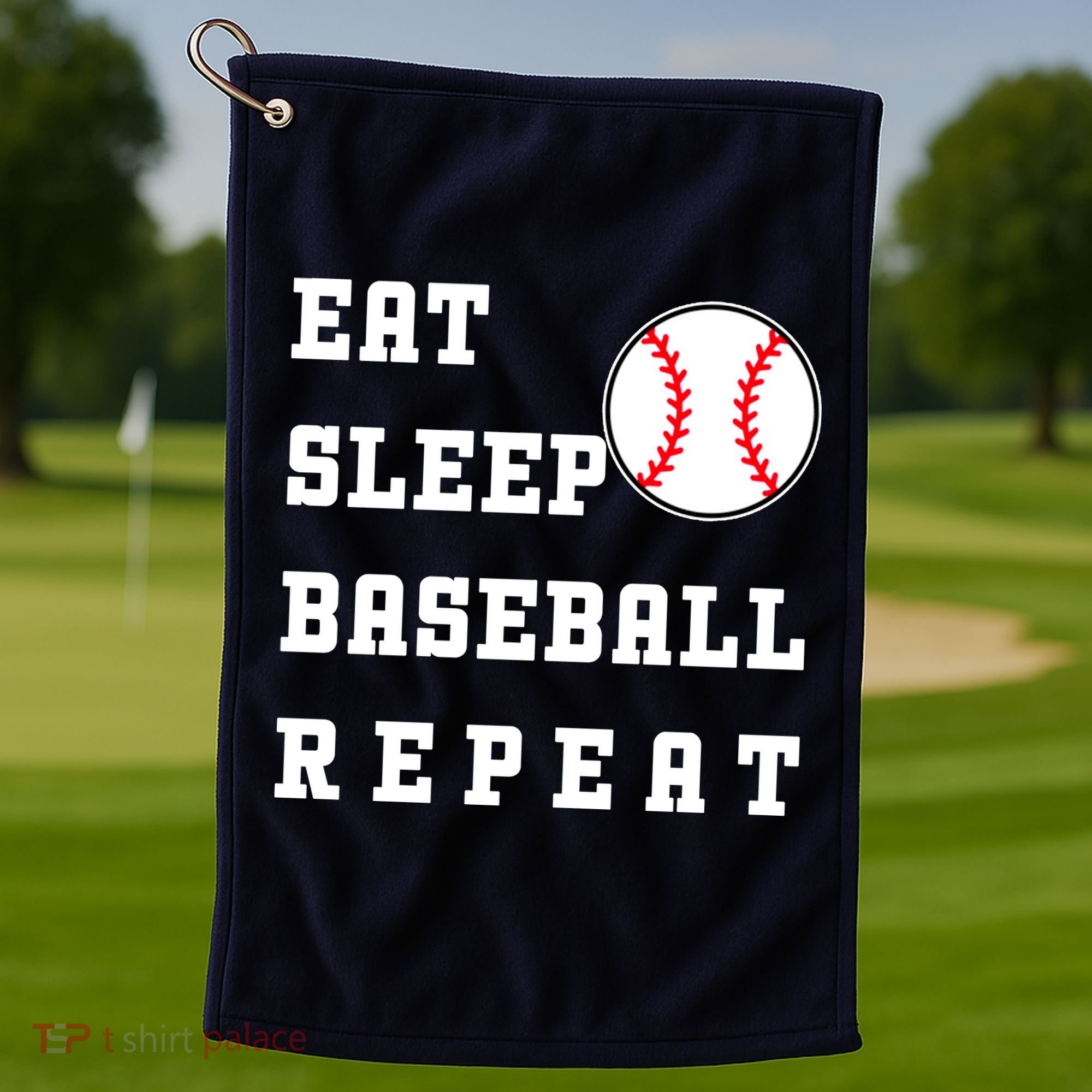 Eat Sleep Baseball Repeat Golf Towel