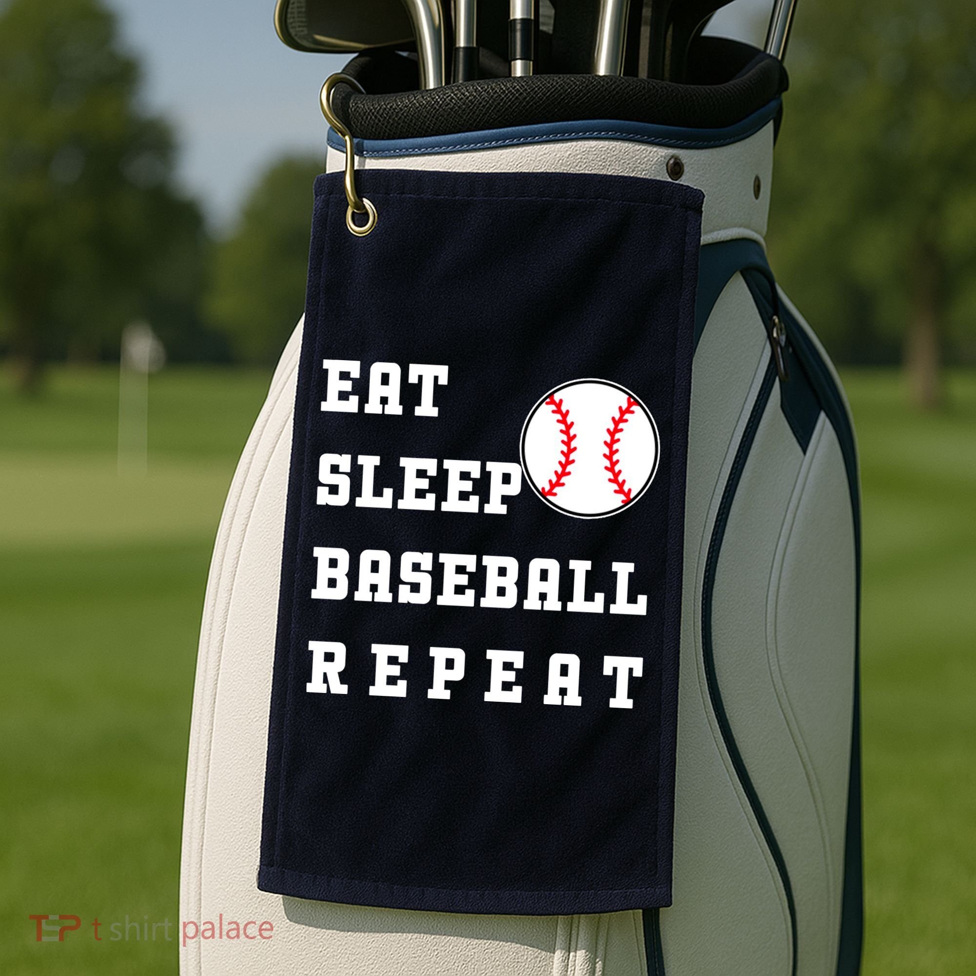 Eat Sleep Baseball Repeat Golf Towel