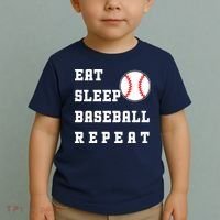 Eat Sleep Baseball Repeat Toddler T-Shirt thumb 2