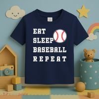 Eat Sleep Baseball Repeat Toddler T-Shirt thumb 3