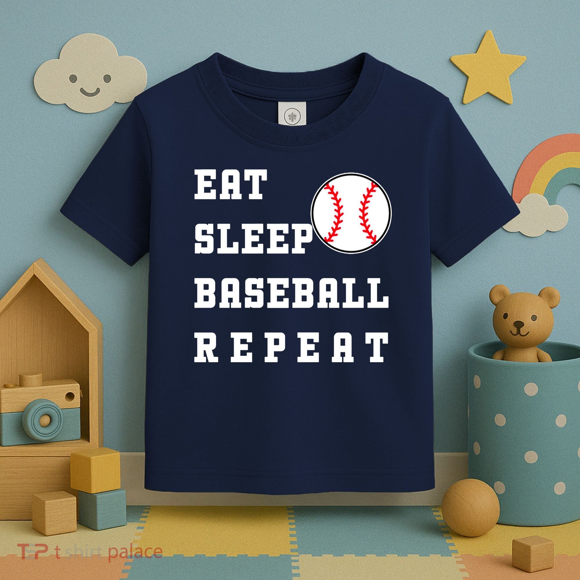Eat Sleep Baseball Repeat Toddler T-Shirt
