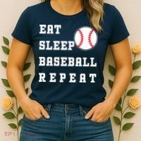 Eat Sleep Baseball Repeat Women's T-Shirt thumb 2
