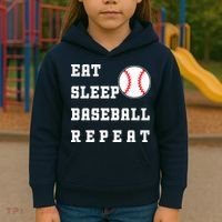 Eat Sleep Baseball Repeat Kids Hoodie thumb 3