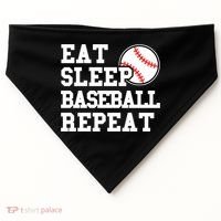 Eat Sleep Baseball Repeat Meaningful Gift USA-Made Doggie Bandana thumb 0