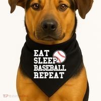 Eat Sleep Baseball Repeat Meaningful Gift USA-Made Doggie Bandana thumb 1