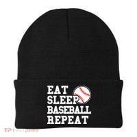 Eat Sleep Baseball Repeat Meaningful Gift Beanie thumb 0