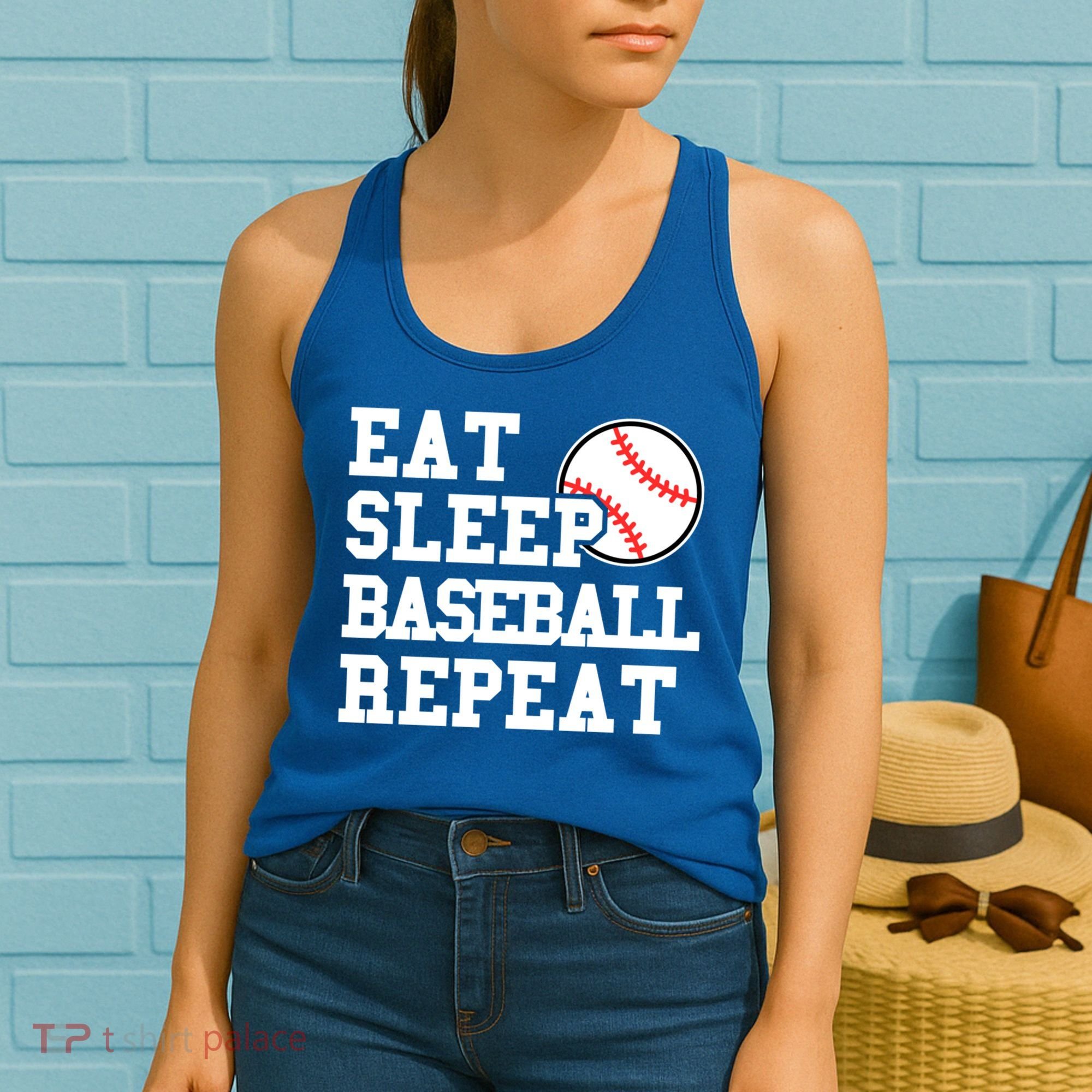 Eat Sleep Baseball Repeat Meaningful Gift Women's Tank Top
