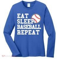 Eat Sleep Baseball Repeat Meaningful Gift Women's Long Sleeve Shirt thumb 0