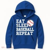 Eat Sleep Baseball Repeat Meaningful Gift Kids Hoodie thumb 0