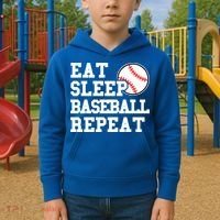 Eat Sleep Baseball Repeat Meaningful Gift Kids Hoodie thumb 2