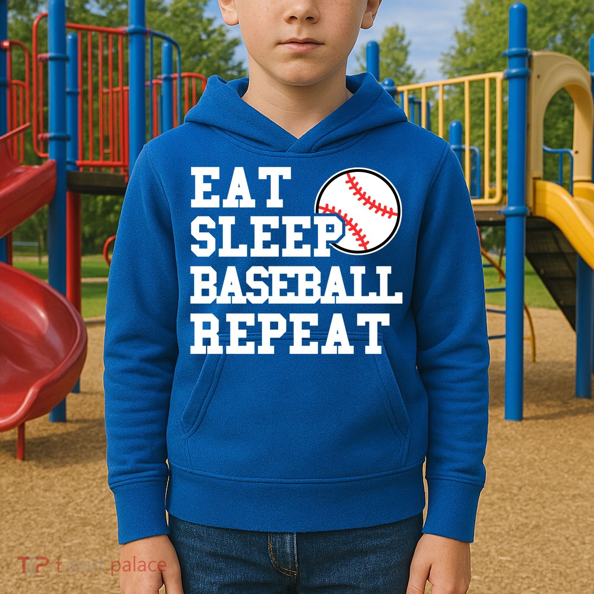 Eat Sleep Baseball Repeat Meaningful Gift Kids Hoodie
