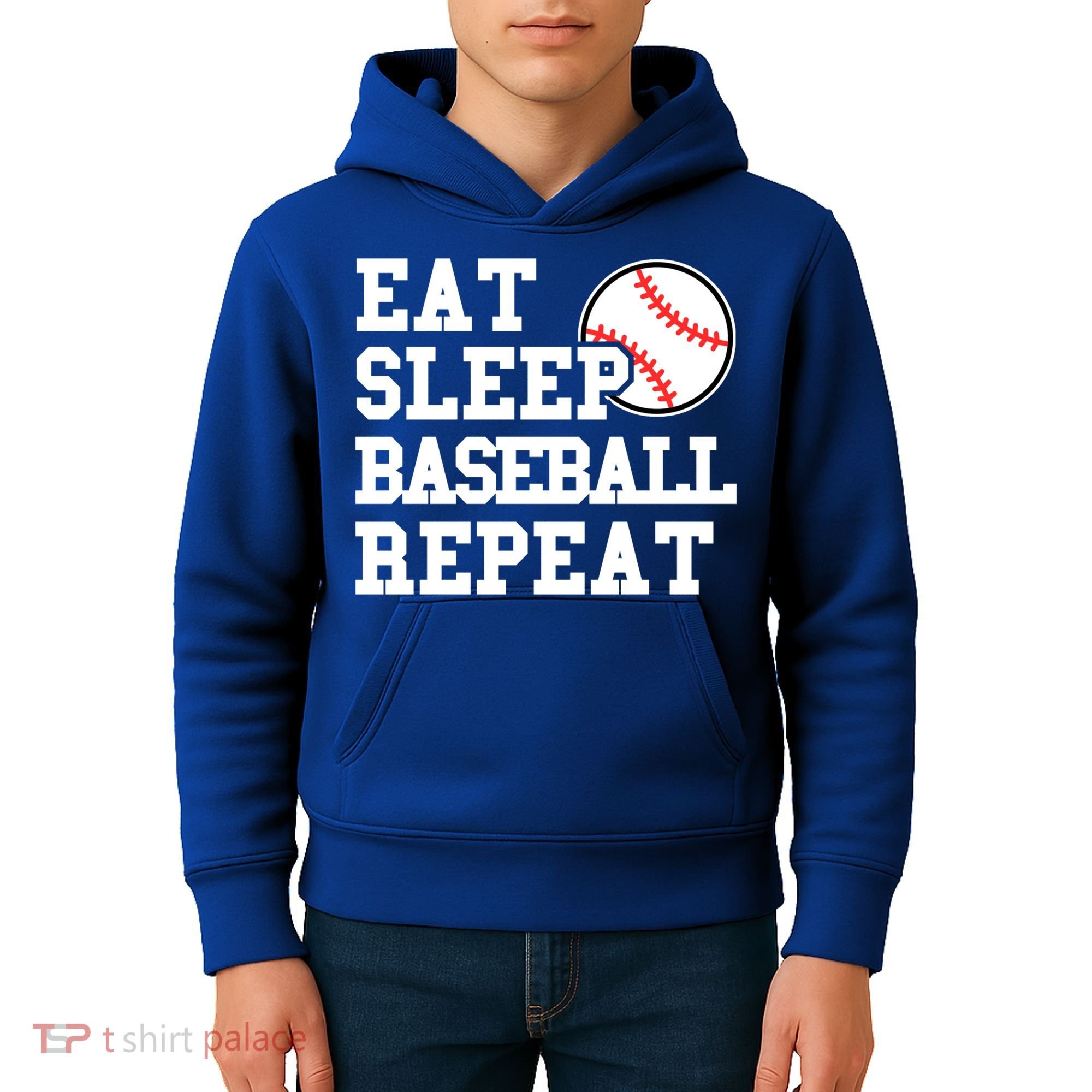 Eat Sleep Baseball Repeat Meaningful Gift Kids Hoodie