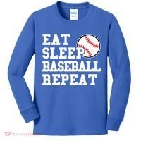 Eat Sleep Baseball Repeat Meaningful Gift Kids Long Sleeve Shirt thumb 0