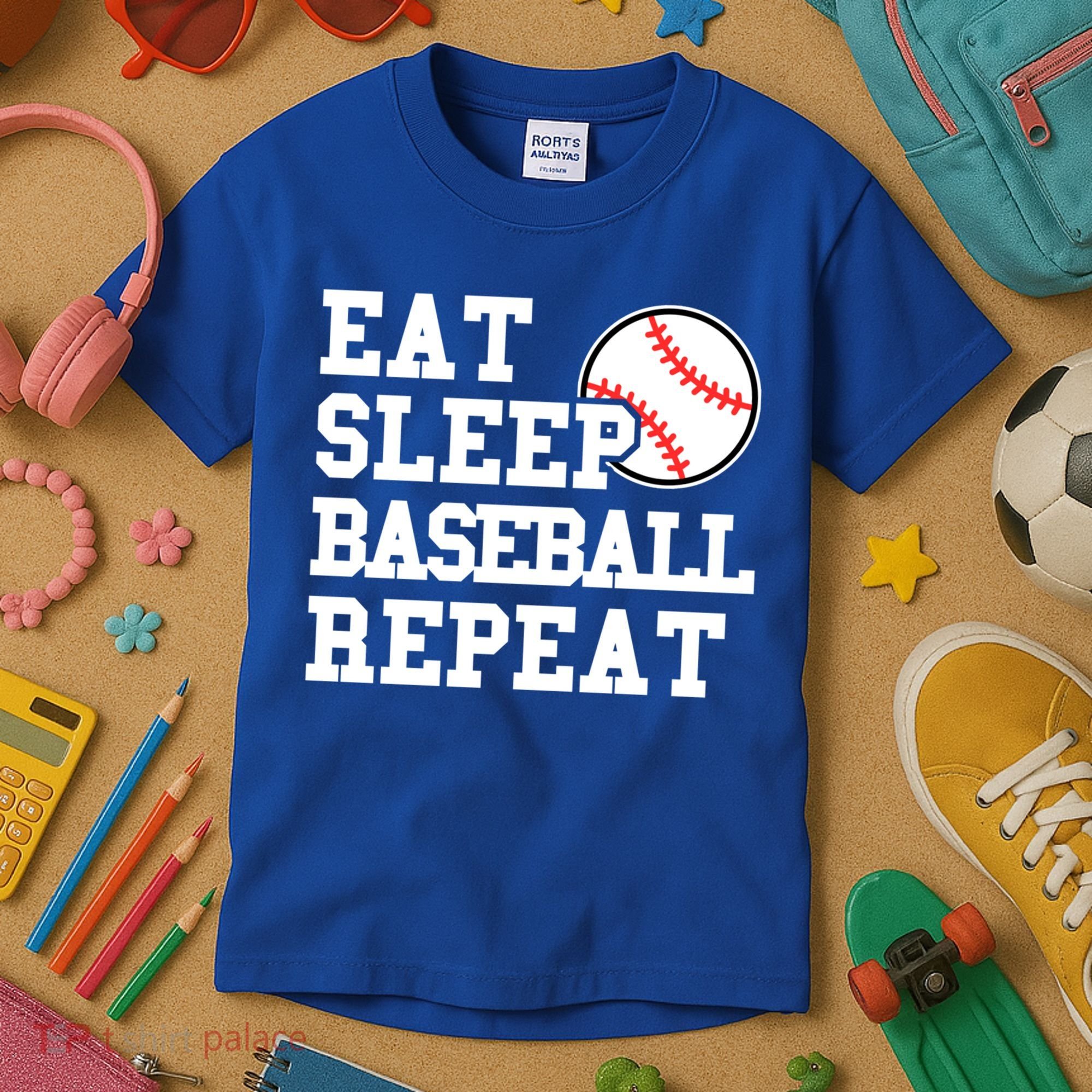 Eat Sleep Baseball Repeat Meaningful Gift Kids T-Shirt