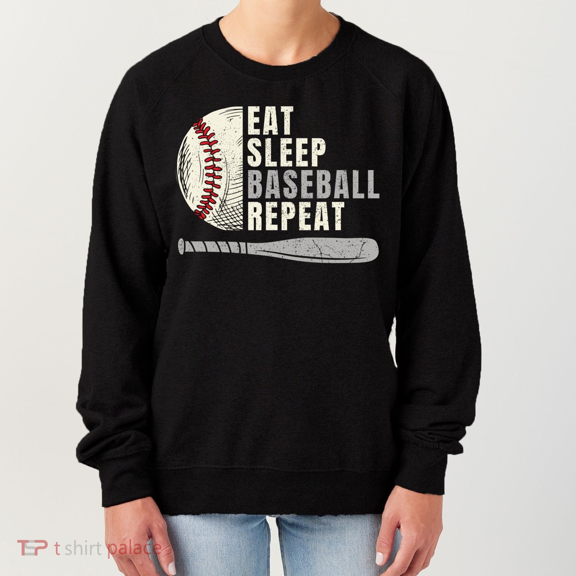 Eat Sleep Baseball Repeat Funny Baseball Player Cool Gift Women's Sweatshirt