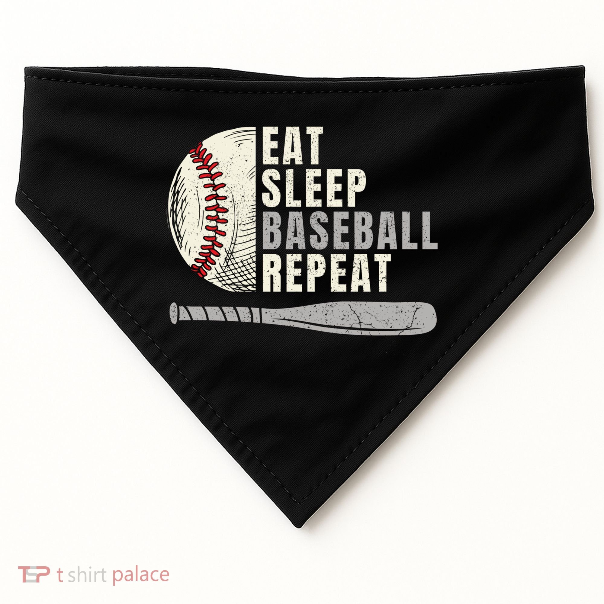 Eat Sleep Baseball Repeat Funny Baseball Player Cool Gift USA-Made Doggie Bandana