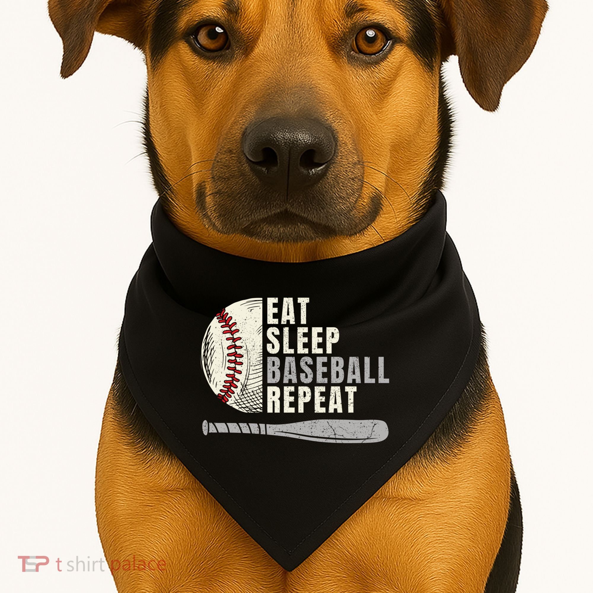 Eat Sleep Baseball Repeat Funny Baseball Player Cool Gift USA-Made Doggie Bandana
