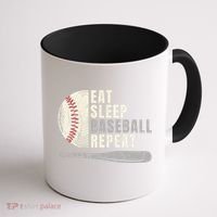 Eat Sleep Baseball Repeat Funny Baseball Player Cool Gift Coffee Mug thumb 1